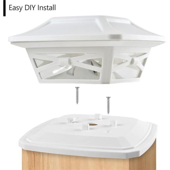 Lighting Flexfit Solar Outdoor Post Cap Lights - Includes Bases for 4x4 5x5 6x6 - Picture 3 of 7